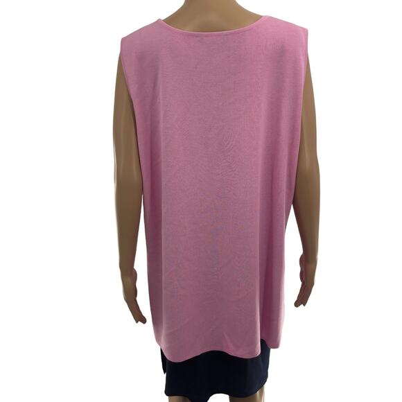 Misook Pink Scoop Neck Classic Knit Tank Top - Picture 7 of 9